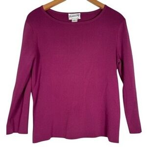 Pendleton Womens Magenta Knit Sweater Boat Neck Long Sleeve M